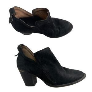 Jeffrey Campbell Shoes Women 9 Black Suede Leather Block Heel Rosalee Ankle Boot